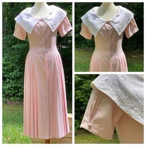 Charter Club Vintage Cottagecore Lge Collar Dress